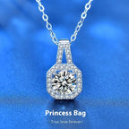 Moissanite S925 Sterling Silver Necklace For Women All-match Niche High Sense