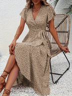 Women's Fashion Floral Short Sleeve Dress